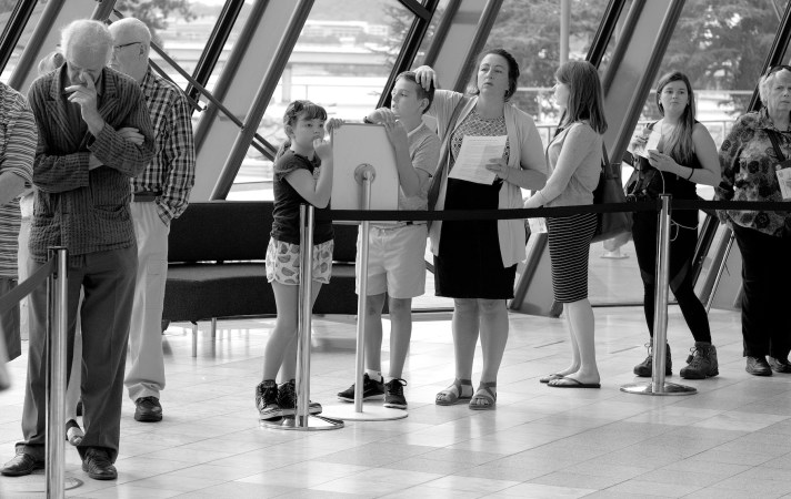 People standing in a queue