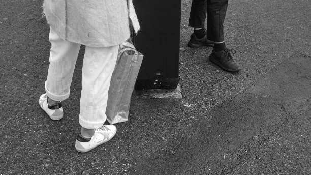 Photo of two sets of legs