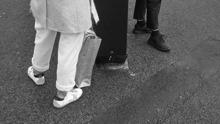 Photo of two sets of legs